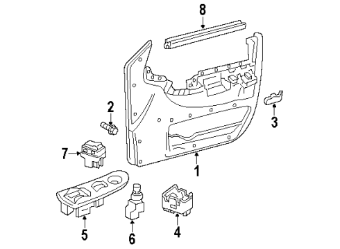 1998 Oldsmobile Silhouette Interior Trim - Front Door Diagram