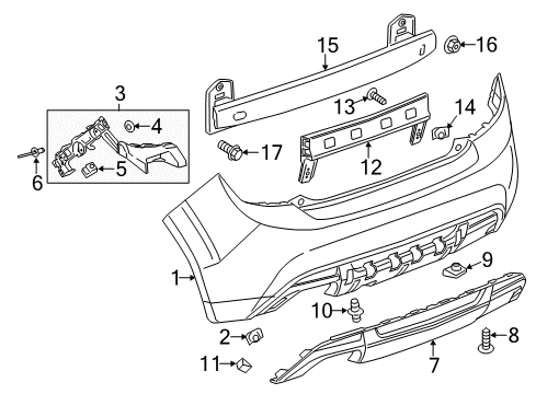 2015 Chevy Sonic Bumper & Components - Rear Diagram 2 - Thumbnail