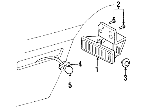 1997 Oldsmobile Cutlass Lens Assembly Diagram for 12450001