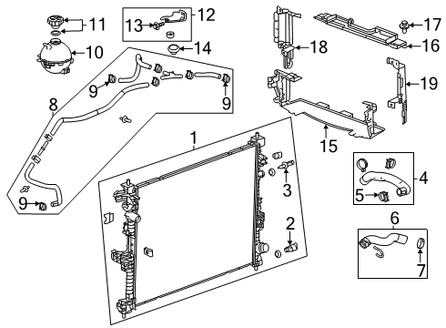 2020 GMC Acadia Upper Hose Clamp Diagram for 11548691