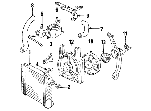 1988 Pontiac Sunbird Fan & Motor Diagram for 22074969