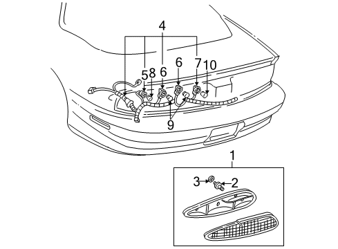 1997 Chevy Camaro Harness, Rear Diagram for 12177555
