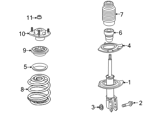 2010 Chevy Traverse Struts & Components Diagram