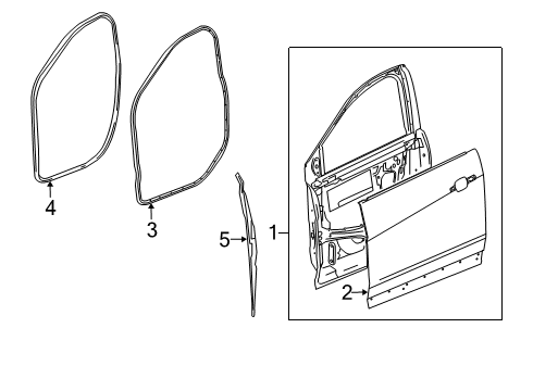 2025 Cadillac XT6 Door & Components Diagram