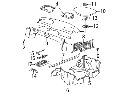 2003 Oldsmobile Alero Spare Tire Retainer Bolt Diagram for 22648663