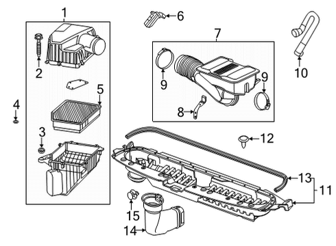 2022 Chevy Silverado 3500 HD Air Cleaner Assembly Diagram for 84712181