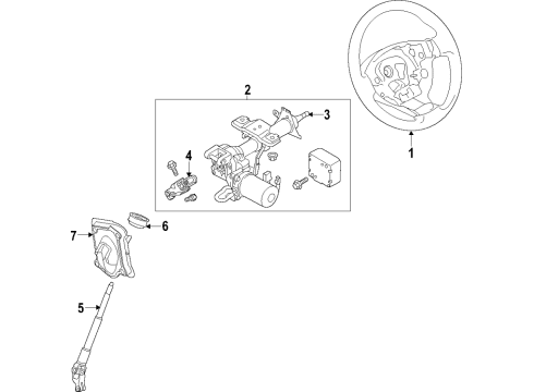 2017 Chevy City Express Steering Wheel Diagram for 19317296