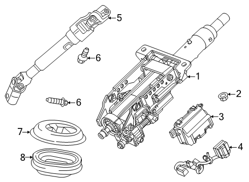 2024 GMC Acadia Harness, Steering Column Diagram for 86540915