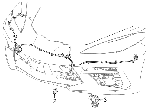 2025 Chevy Corvette Electrical Components - Front Bumper Diagram 2 - Thumbnail