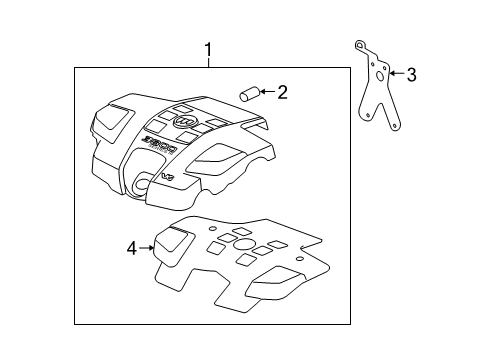 2006 Buick Lucerne Cover Bracket, Upper Diagram for 12593823