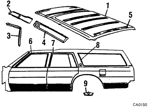 1988 Chevy Caprice Roof & Components Diagram