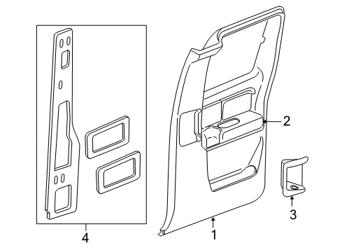 2007 Chevy Silverado 1500 Classic Interior Trim - Rear Door Diagram 2 - Thumbnail