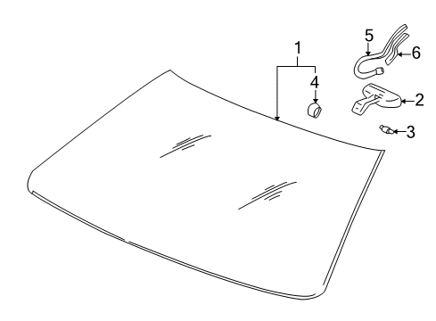 2000 Chevy Impala Glass - Windshield Diagram