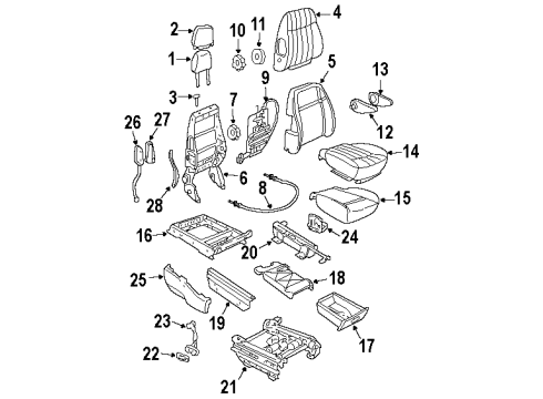 1999 Oldsmobile Silhouette Cushion Frame, Front Diagram for 12531708