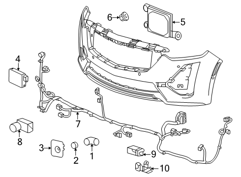 2025 Cadillac CT5 Bumper & Components - Front Diagram 7 - Thumbnail