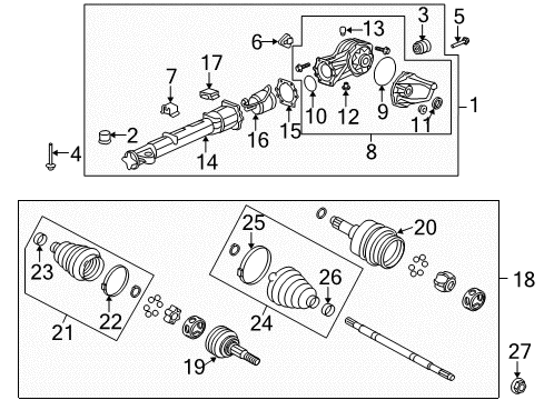 2009 Buick Enclave Axle Seal Diagram for 23276834