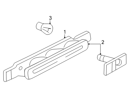 2002 Oldsmobile Alero High Mount Lamp Stud Diagram for 20622271