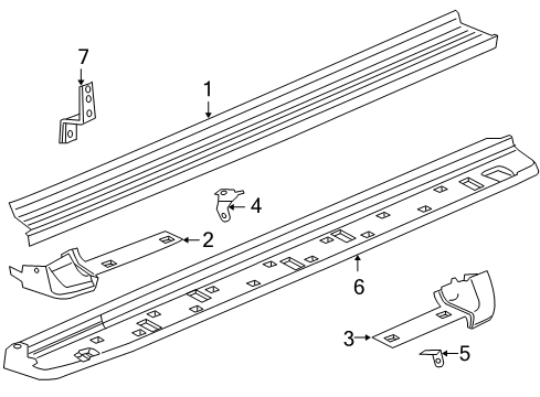 2003 Cadillac Escalade ESV Running Board Front Bracket, Driver Side Diagram for 15165199
