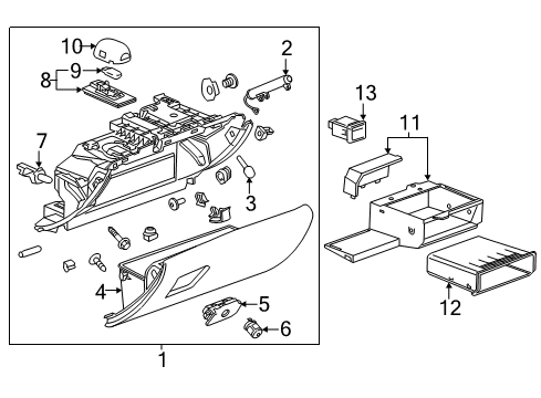 2019 Cadillac ATS Receptacle, Mobile Telephone Radio, Jet Black Diagram for 13550979
