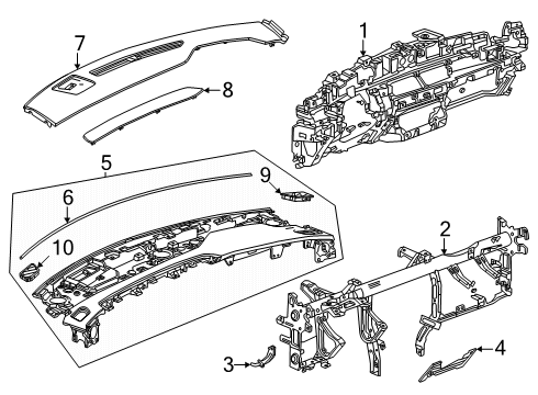 2025 Cadillac Escalade Instrument Panel Diagram