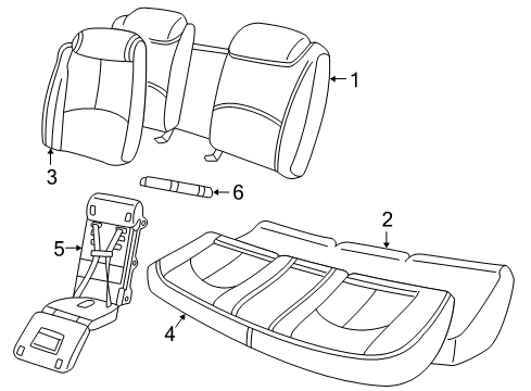 1997 Buick Regal Rear Seat Components Diagram 2 - Thumbnail