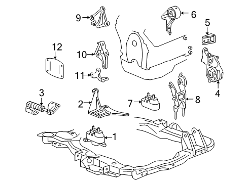 2006 Pontiac G6 Engine Mounting Diagram 2 - Thumbnail