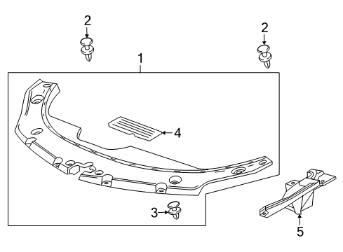 2013 Cadillac SRX Splash Shields Diagram
