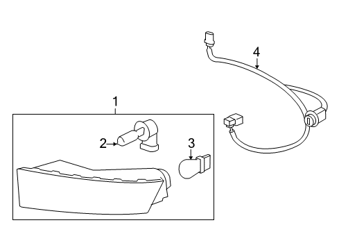 2009 Cadillac Escalade ESV Fog Lamp Assembly, Front Passenger Side Diagram for 10383563