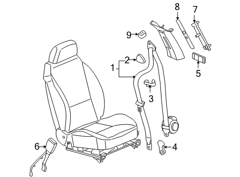 2005 Pontiac G6 Buckle Diagram for 89024181
