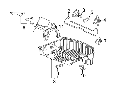 2011 Chevy Corvette Rear Floor & Rails Diagram 2 - Thumbnail