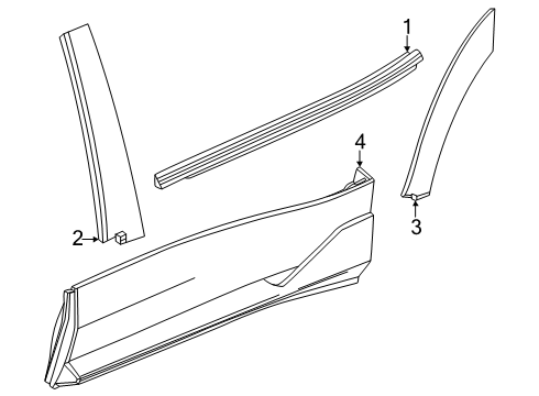 2024 Chevy Equinox EV Exterior Trim - Rear Door Diagram