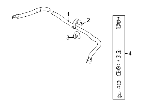 1997 Pontiac Sunfire Stabilizer Bar & Components Diagram