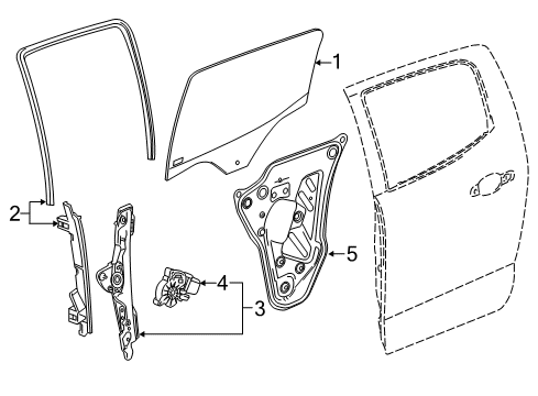 2019 Chevy Colorado Glass - Door Diagram