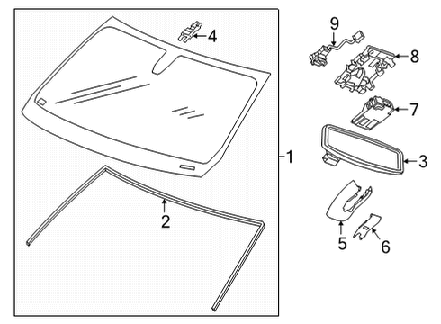 2024 Chevy Suburban Mirror Cover Insert Diagram for 84049176