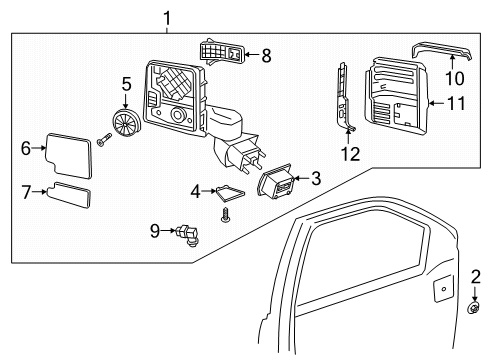 2024 GMC Sierra 3500 HD Mirror, Rear View Mirror - Inside & Outside, Black Diagram for 86824004
