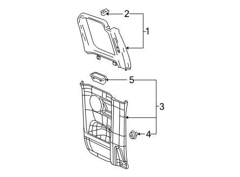 2005 Chevy Colorado Interior Trim - Rear Door Diagram