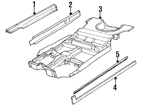 1987 Oldsmobile Cutlass Cruiser Floor & Rocker Diagram