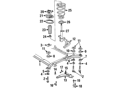 1997 Oldsmobile Aurora Lock Nut, Rear Diagram for 25611428
