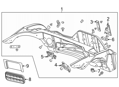 2025 Chevy Corvette Rear Floor & Rails Diagram 7 - Thumbnail