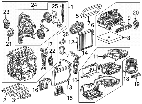 2024 Chevy Blazer EV A/C Evaporator & Heater Components Diagram