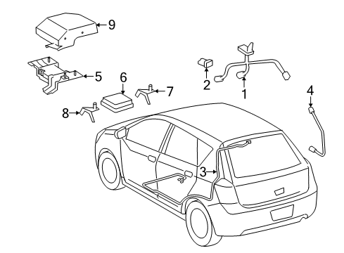 2009 Pontiac Vibe Module Diagram for 88975732