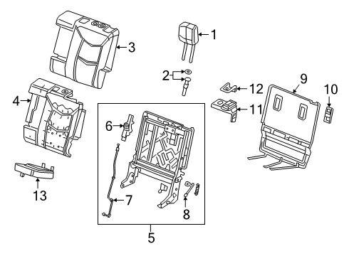 2022 Cadillac XT6 Seat Back Pad, Rear Diagram for 84719848