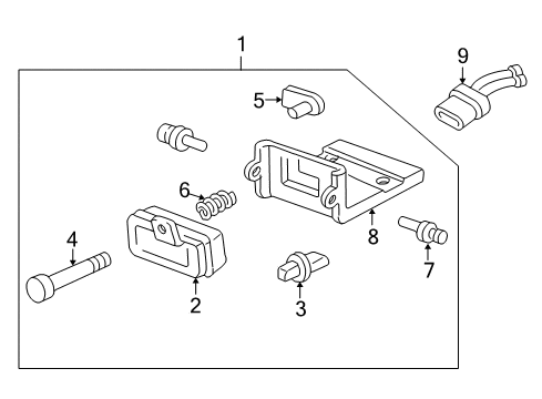 1994 Chevy Camaro Fog Lamp Assembly, Front Driver Side Diagram for 16524929