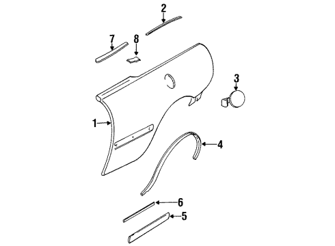 1999 Buick Riviera Filler, Passenger Side Diagram for 25638874