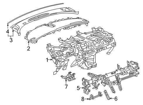 2020 Buick Envision Reinforcement Beam Diagram for 84392664