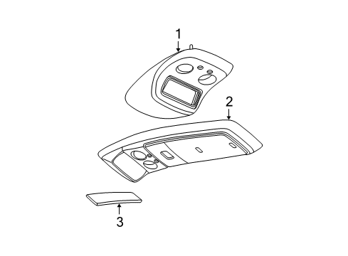 2001 Chevy Tahoe Roof Console Bracket Diagram for 15049407