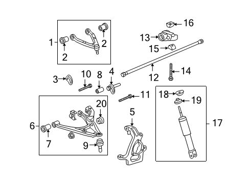 2010 Hummer H3T Front Suspension Components Diagram 2 - Thumbnail