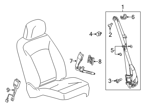 2014 Cadillac CTS Buckle, Titanium, Driver Side Diagram for 19301876