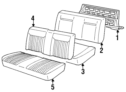 1997 Buick LeSabre Rear Seat Components Diagram