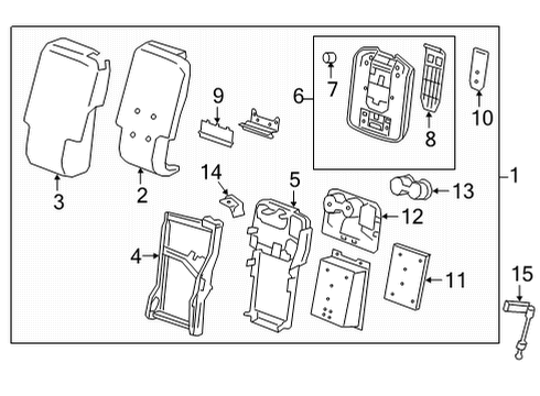 2020 GMC Sierra 2500 HD Front Seat Components Diagram 3 - Thumbnail
